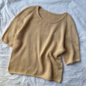 The peach Cumulus Tee O-neck is knitted in Pure Silk by Knitting for Olive in the color soft peach.
