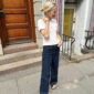 Het witte Cloud T-shirt is gebreid van Compatible Cashmere van Knitting for Olive in de kleur Cream.